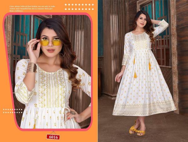 Golden Milky Bar Rayon Designer Kurti collection